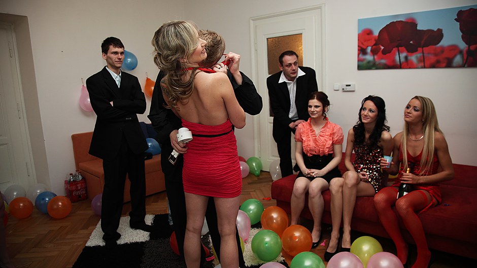 Sexy fucking girls at a B-day party