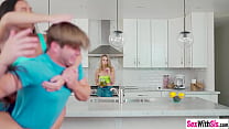 SexWithSis.com – Sexy babe with small tits Kyler Quinn masturbated while hot teen stepsister Kimmy Kimm enjoyed rough sex and both babes got fucked hard