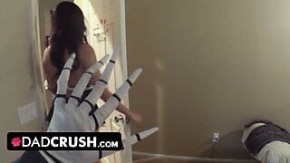 DadCrush – Sweet Babe Celebrated Halloween By Getting Her Tight Twat Plowed Hard By Big Cock