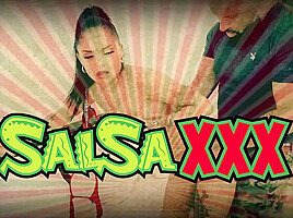 Spicy Latina Annie Quinn fucks Bald guy on the terrace for SalsaXXX