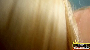 Public cocksucking German babe POV fucked in hotel room