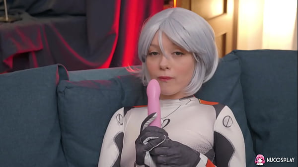 Hot horny girl Eva Barbie playing with dildo naked on the couch.