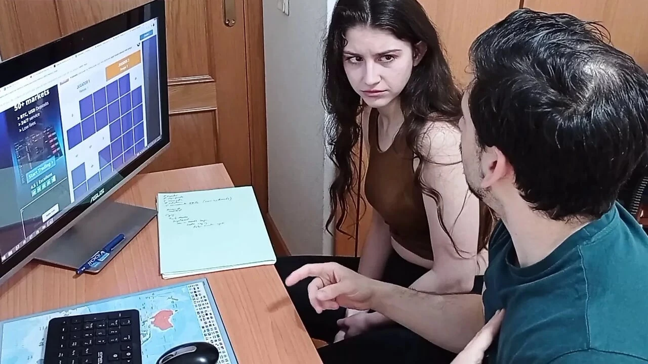 TEEN STUDENT BLACKMAILED, POV BLOWJOB, CUM IN MOUTH, SWALLOW.